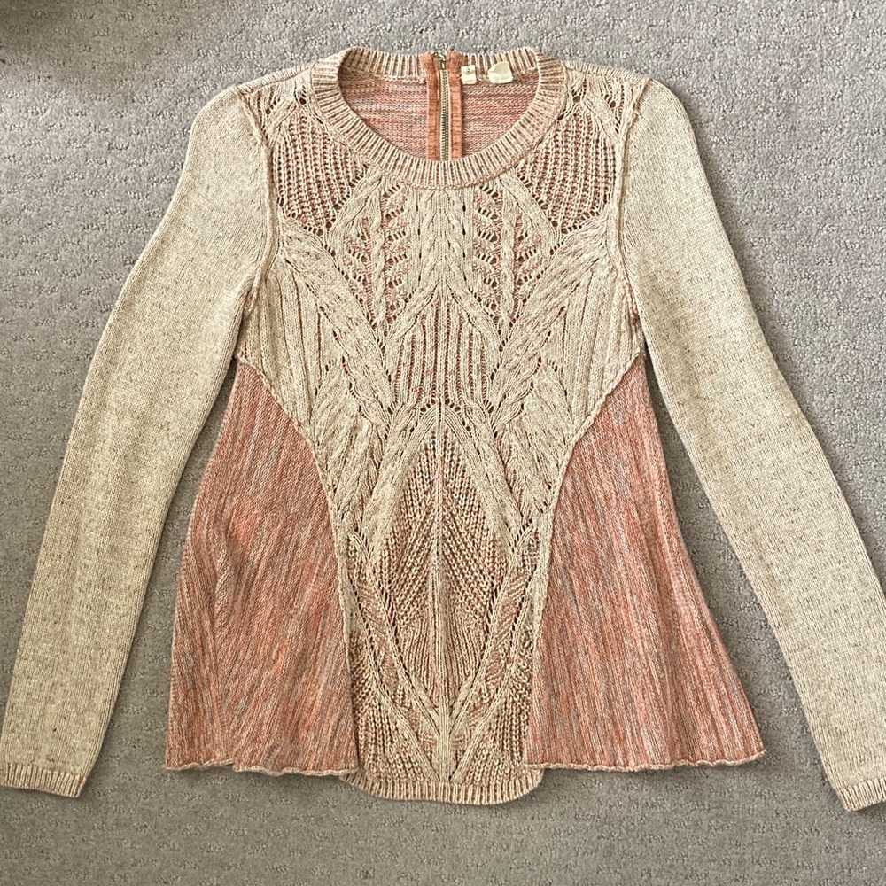 MOTH Anita pink knit swing sweater, XS.